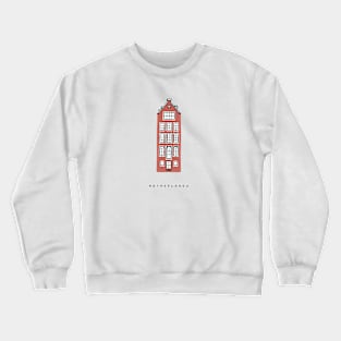 Brick Old House. Amsterdam, Netherlands. Realistic drawing. Crewneck Sweatshirt